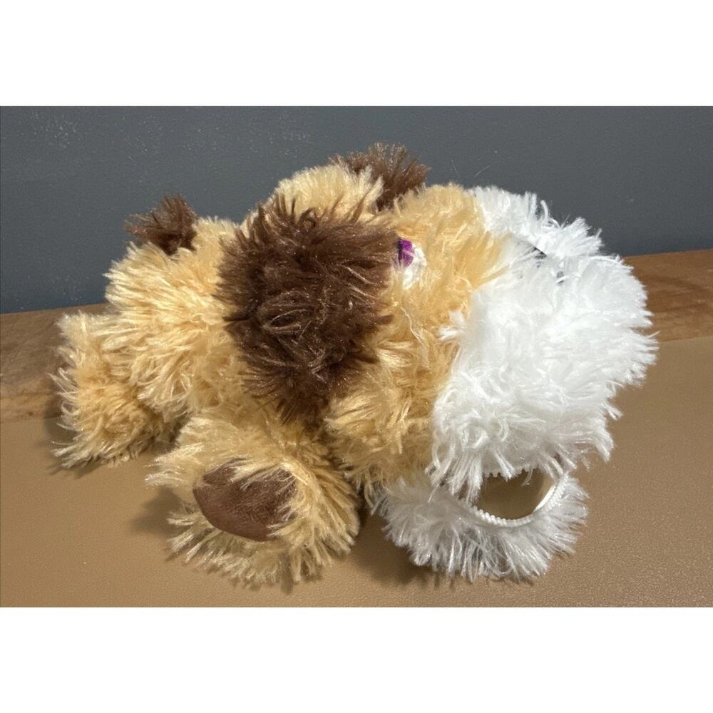 2014 Zoomworks Stuffies Brown & White Puppy Dog mouth zips magnetic feet